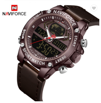 NAVIFORCE 9164 CECEDBN Luxury Mens Sport Watches Military Water Resistant Digital Alarm Chronograph Quartz Wristwatch Male Clock