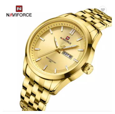 NAVIFORCE 9203 GG New gold watch for men original design Stainless Steel Quartz water resistant Wrist watch Fashion gift