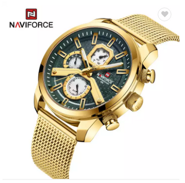 NAVIFORCE 9211S GGN mens watches Green big Dial with Japan movement Digital Quartz Watch Stainless Steel Strap Date and Day