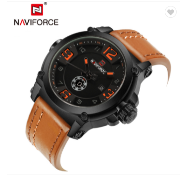NAVIFORCE 9099 BOLBN Sport Mens Watches Top Brand Luxury Water Resistant Leather Quartz Military Wristwatch Male Clock