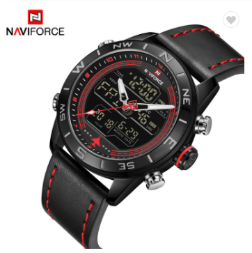 NAVIFORCE 9144 BRB Casual Sport Watches for Men Top Brand Luxury Military Leather Wrist Watch Man Clock Fashion