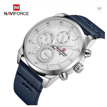 NAVIFORCE 9148 SWBE Brand Men Military Genuine Leather Sport Men’s Watches Water Resistant Chronograph Quartz Clock Date