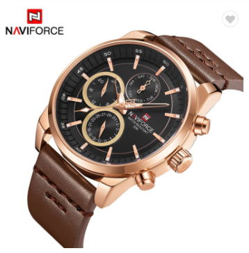 NAVIFORCE 9148 RGBDBN Men Military Genuine Leather Sport Men’s Watches Water Resistant Chronograph Quartz Luxury Business Clock Date