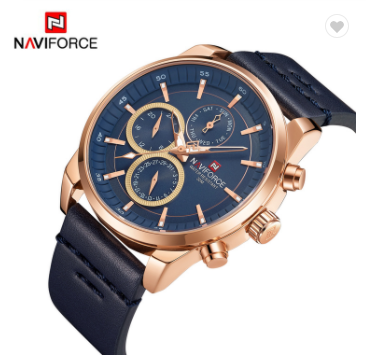 NAVIFORCE 9148 RGBEDBE Men Military Genuine Leather Sport Men’s Watches Water Resistant Chronograph Quartz Luxury Business Clock Date