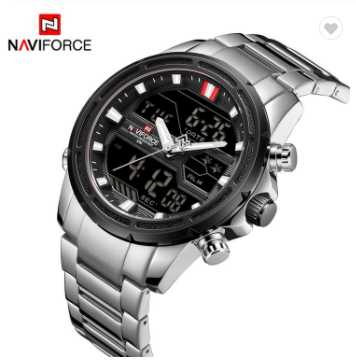 NAVIFORCE 9138S SBW Watches for Men Luxury Brand Sport Quartz Wristwatch Water Resistant Military Digital Male Clock Steel