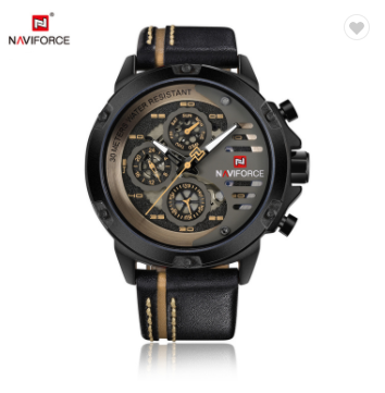 NAVIFORCE 9110 BYBN Men’s Fashion Sports Watches Water Resistant Leather Strap Creative Analog Quartz Wrist Watch Men Clock