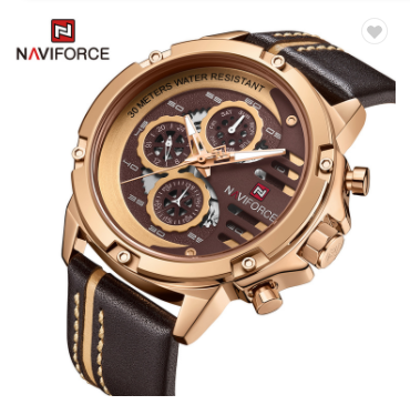NAVIFORCE 9110 Men’s Leather Strap Sports Watch