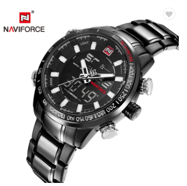 NAVIFORCE 9093 BBW Military Sports Watches Men Luxury Top Brand Digital Quartz Watch Men’s Water Resistant Wrist Watch Clock