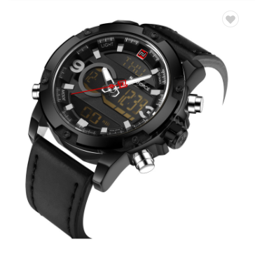 NAVIFORCE 9097 BBB Luxury Brand Men Sport Watches Men’s Leather Digital Army Military Watch Man Quartz water resistant Clock