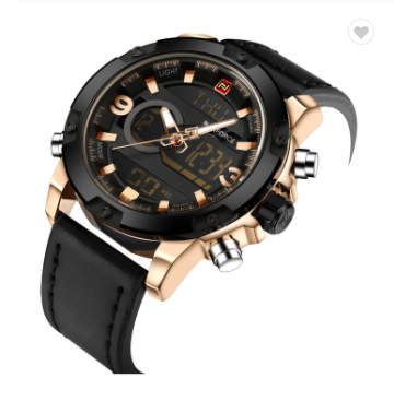 NAVIFORCE 9097 RGBB Luxury Brand Men Sport Watches Men’s Leather Digital Army Military Watch Man Quartz water resistant Clock