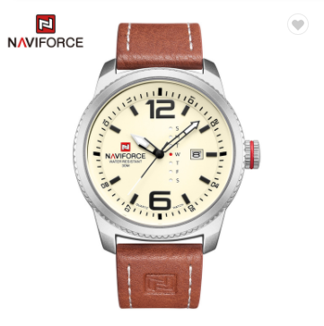 NAVIFORCE 9063 SBBN Luxury Brand Date Quartz Watch Men Casual Military Sports Watches Leather Wristwatch