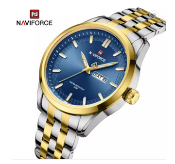NAVIFORCE 9203 GBE Business mens watches stainless steel strap water resistant with Day Quartz Wristwatches relojs