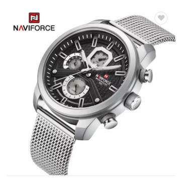 NAVIFORCE 9211S SB New Fashion Mens Luxury Quartz Watches Casual Mesh Steel Strap 30M Water Resistant Sport Watch for gift
