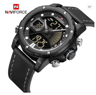NAVIFORCE 9172L BGYB Watches Mens Luxury Military Sport Water Resistant Quartz Wrist watch LED Digital Analog alarm Clock Fashion