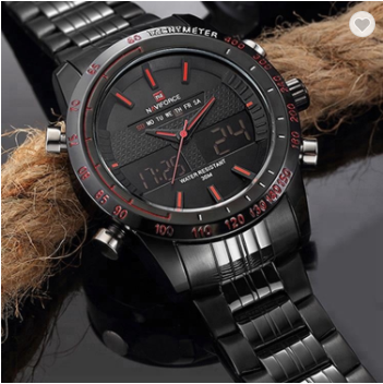 Naviforce 9024 Classic Multifunction Wrist Water Resistant Quartz Watch Digital High Quality Watches For Mens