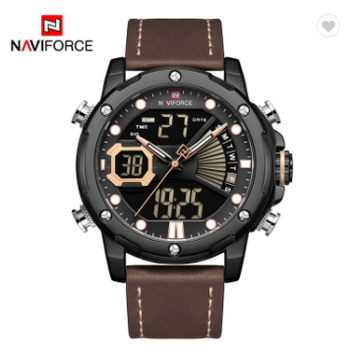 NAVIFORCE 9172L BYBN Watches Mens Luxury Military Sport Water Resistant Quartz Wrist watch LED Digital Analog alarm Clock Fashion