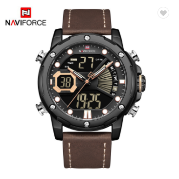 NAVIFORCE 9172L BYBN Watches Mens Luxury Military Sport Water Resistant Quartz Wrist watch LED Digital Analog alarm Clock Fashion