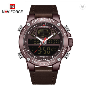 NAVIFORCE 9164 CECEDBN Luxury Mens Sport Watches Military Water Resistant Digital Alarm Chronograph Quartz Wristwatch Male Clock