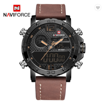 NAVIFORCE 9134 BYBN Mens Watches Luxury Military Dual Display Sports Watches Men Quartz Wristwatch Male Water Resistant Clock