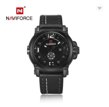 NAVIFORCE 9099 BWB Sport Mens Watches Top Brand Luxury Water Resistant Leather Quartz Military Wristwatch Male Clock