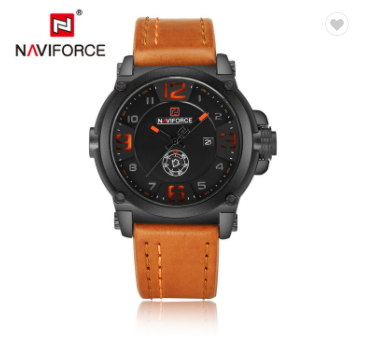 NAVIFORCE 9099 BOLBN Sport Mens Watches Top Brand Luxury Water Resistant Leather Quartz Military Wristwatch Male Clock