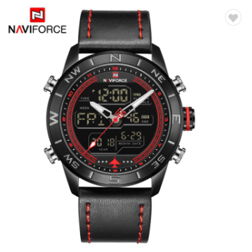 NAVIFORCE 9144 BRB Casual Sport Watches for Men Top Brand Luxury Military Leather Wrist Watch Man Clock Fashion