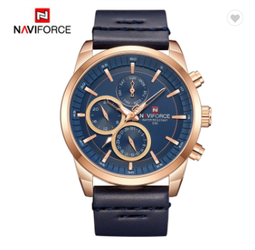 NAVIFORCE 9148 RGBEDBE Men Military Genuine Leather Sport Men’s Watches Water Resistant Chronograph Quartz Luxury Business Clock Date
