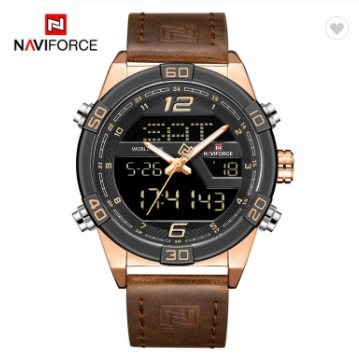 NAVIFORCE 9128 RGRGDBN Mens Watches Luxury Military Dual Display Quartz Sports Water Resistant Watches Men Wristwatch Male Clock