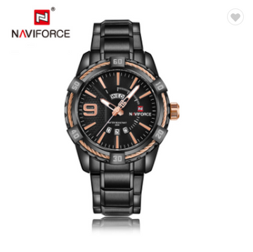 NAVIFORCE 9117S BRG Luxury Watches Men Fashion Classic Stainless Steel Sport Quartz WristWatch Male Water Resistant Analog Clock