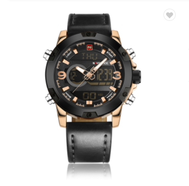 NAVIFORCE 9097 RGBB Luxury Brand Men Sport Watches Men’s Leather Digital Army Military Watch Man Quartz water resistant Clock