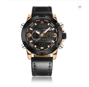 NAVIFORCE 9097 RGBB Luxury Brand Men Sport Watches Men’s Leather Digital Army Military Watch Man Quartz water resistant Clock