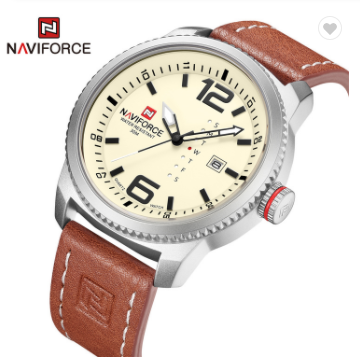 NAVIFORCE 9063 SBBN Luxury Brand Date Quartz Watch Men Casual Military Sports Watches Leather Wristwatch