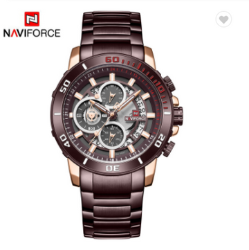 NAVIFORCE 9174 RGCE Men Watch Luxury Chronograph Quartz Wristwatches Mens Stainless Steel Sport Clock Water Resistant Fashion