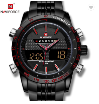 Naviforce 9024 Classic Multifunction Wrist Water Resistant Quartz Watch Digital High Quality Watches For Mens