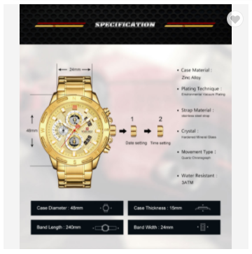 NAVIFORCE 9165 GG Luxury Brand Mens Sport Watches Full Steel Quartz Watch Men Date Week Water Resistant Fashion