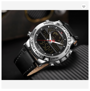 NAVIFORCE 9164 SBB Luxury Mens Sport Watches Military Water Resistant Digital Alarm Chronograph Quartz Wristwatch Male Clock