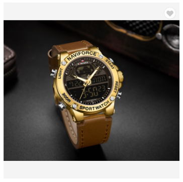 NAVIFORCE 9164 GBLBN Luxury Mens Sport Watches Military Water Resistant Digital Alarm Chronograph Quartz Wristwatch Male Clock