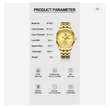 NAVIFORCE 9203 GG New gold watch for men original design Stainless Steel Quartz water resistant Wrist watch Fashion gift