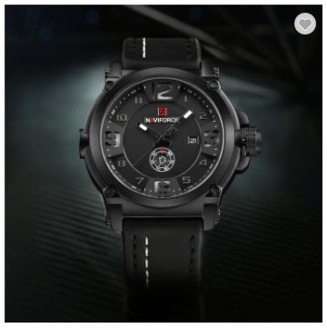 NAVIFORCE 9099 BWB Sport Mens Watches Top Brand Luxury Water Resistant Leather Quartz Military Wristwatch Male Clock
