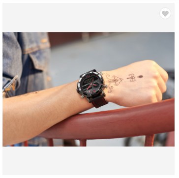 NAVIFORCE 9134 BRB Mens Watches Luxury Military Dual Display Sports Watches Men Quartz Wristwatch Male Water Resistant Clock