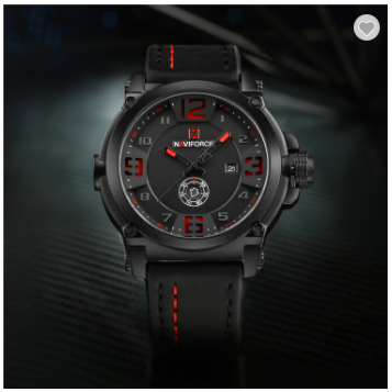 NAVIFORCE 9099 BRB Sport Mens Watches Top Brand Luxury Water Resistant Leather Quartz Military Wristwatch Male Clock
