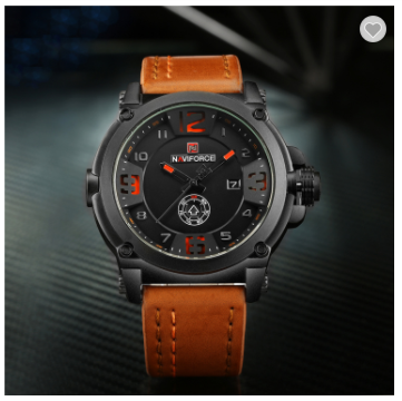 NAVIFORCE 9099 BOLBN Sport Mens Watches Top Brand Luxury Water Resistant Leather Quartz Military Wristwatch Male Clock