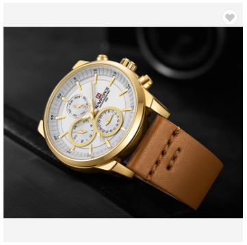 NAVIFORCE 9148 GWLBN Men Military Genuine Leather Sport Men’s Watches Water Resistant Chronograph Quartz Luxury Business Clock Date