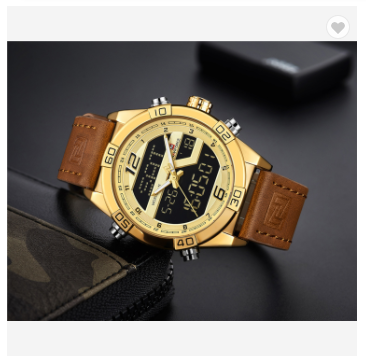 NAVIFORCE 9128 GWBN Mens Watches Luxury Military Dual Display Quartz Sports Water Resistant Watches Men Wristwatch Male Clock