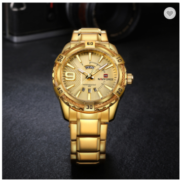 NAVIFORCE 9117S GG Luxury Watches Men Fashion Classic Stainless Steel Sport Quartz WristWatch Male Water Resistant Analog Clock
