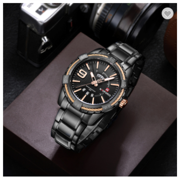 NAVIFORCE 9117S BRG Luxury Watches Men Fashion Classic Stainless Steel Sport Quartz WristWatch Male Water Resistant Analog Clock