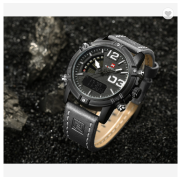 NAVIFORCE 9095 BWGY Brand Dual Display Watch Men Army Military Sports Watches Man Leather Relogio Masculino Chronograph