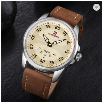 NAVIFORCE 9124 SBBN Fashion Brand Men Watch Casual Leather Quartz Analog Wrist Watches Water Resistant Auto Week Date Clock