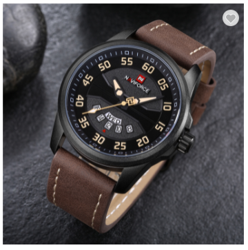NAVIFORCE 9124 BYDBN Fashion Brand Men Watch Casual Leather Quartz Analog Wrist Watches Water Resistant Auto Week Date Clock