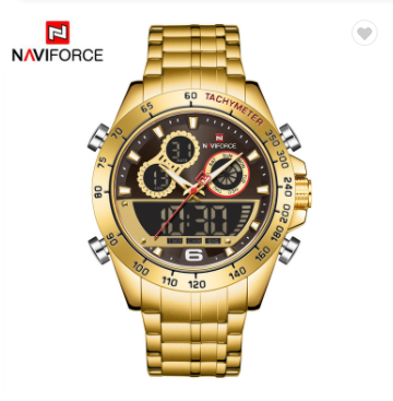NAVIFORCE 9188 GGG Men Military Luxury Watch Quartz Sport Casual Full Steel Wrist watch Digital Analog Water Resistant Clock